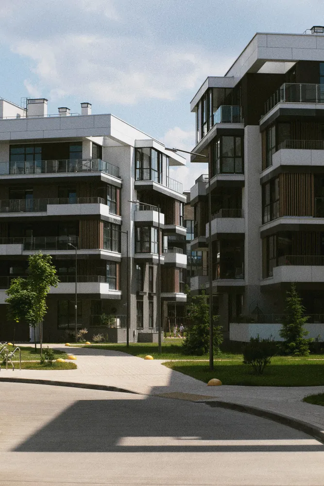 Modern residential apartment buildings